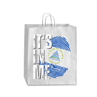 It's In Me Nicaragua Flag Fingerprint Nicaraguan Heritage Tank Top Queen Paper Bag - 16 X 6 X 19 1/4 | Artistshot