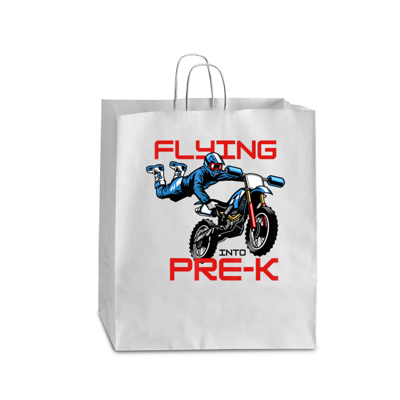 Flying Into Pre-k Pre-kindergarten Kids Dirt Bike (2) Queen Paper Bag - 16 X 6 X 19 1/4 | Artistshot