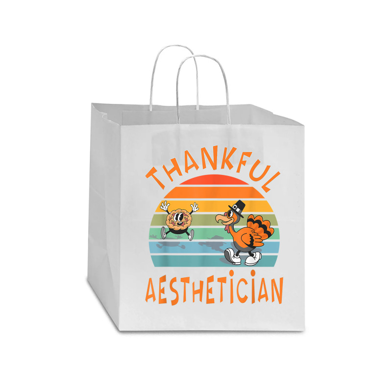 Aesthetician Job Funny Thanksgiving T Shirt Star Paper Bag - 13 X 7 X 13 | Artistshot