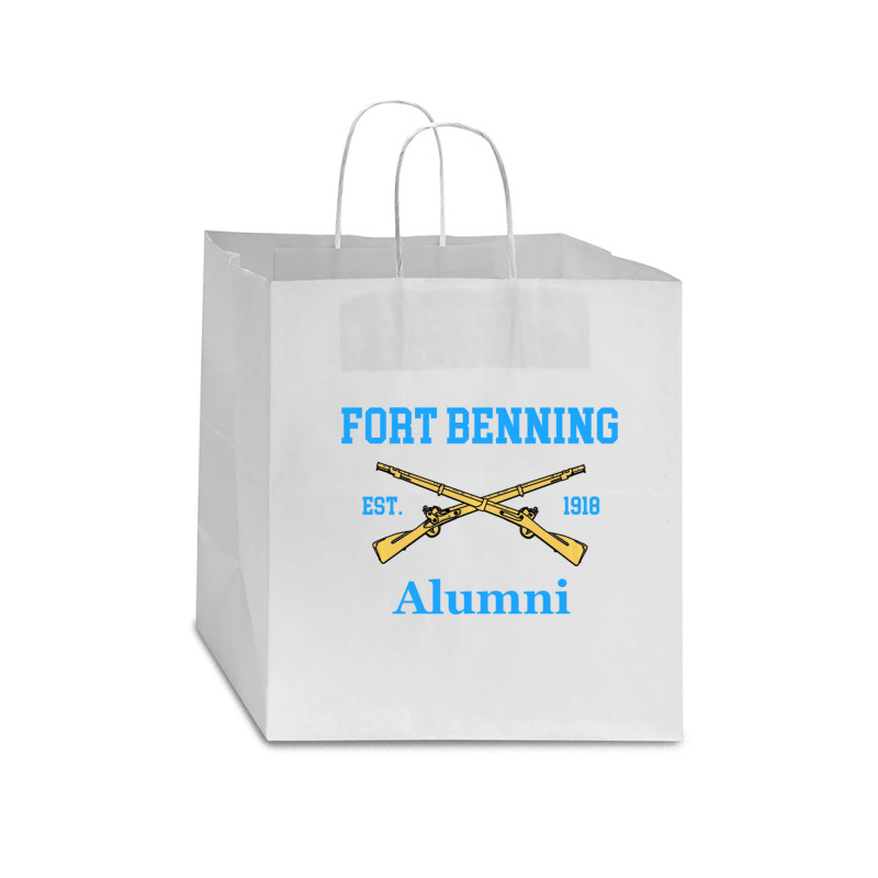 Fort Benning Alumni Est 1918 Grunt College Star Paper Bag - 13 X 7 X 13 | Artistshot