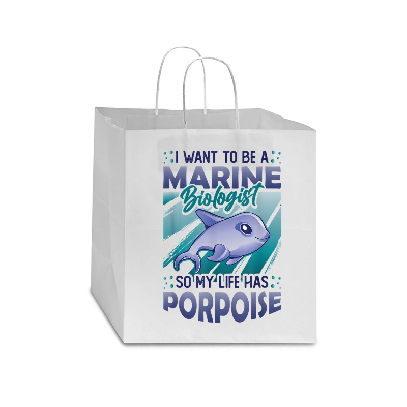 Marine Biologist Life Has Porpoise T Shirt Star Paper Bag - 13 X 7 X 13 | Artistshot