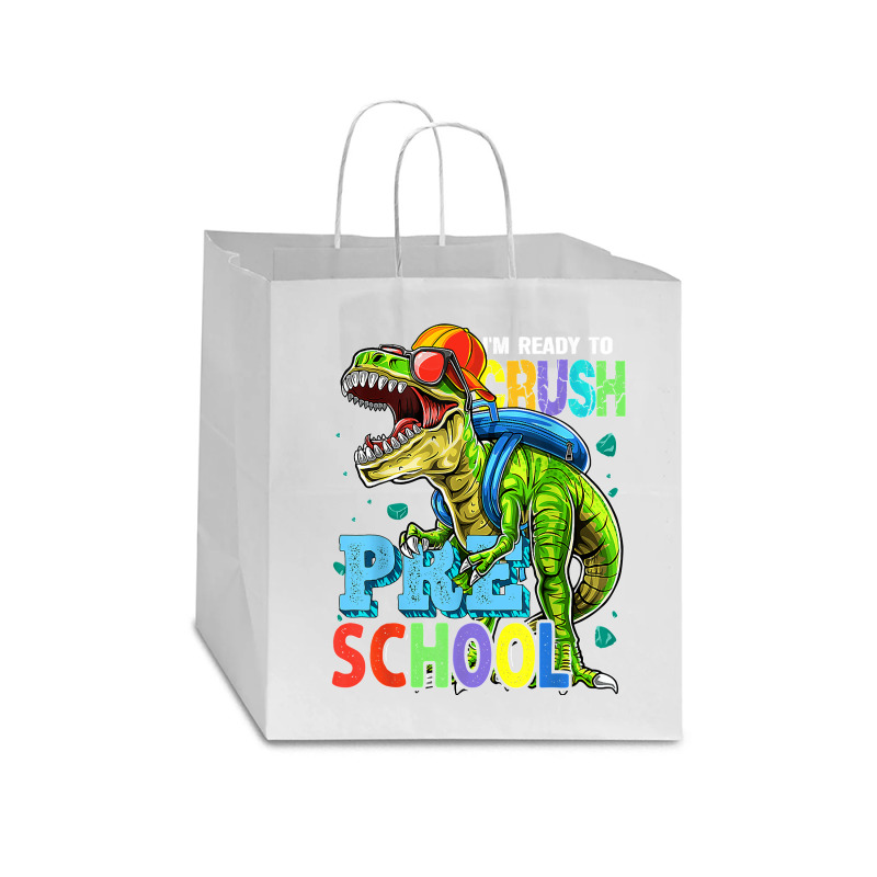 I'm Ready To Crush Preschool Dinosaur Back To School Kids Star Paper Bag - 13 x 7 x 13 by JOSEPHDOMINICWILLIS | Artistshot