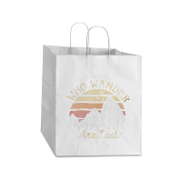 Not All Who Wander Are Lost Gradient Mountain Gold Take Out Paper Bag - 14 X 10 X 15 1/2 | Artistshot