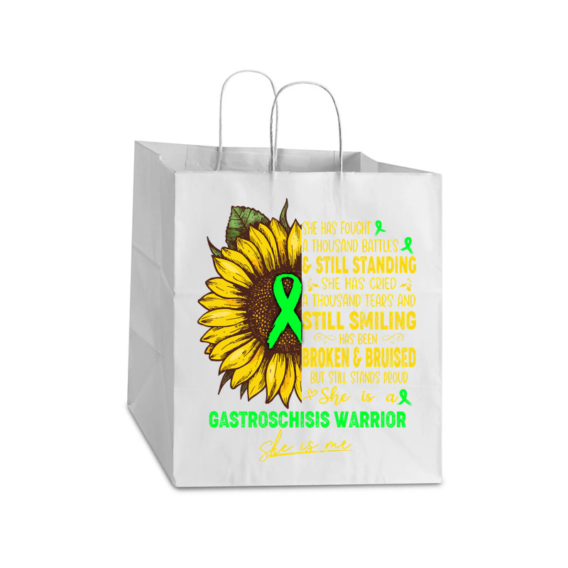 Gastroschisis Awareness She Is A Gastroschisis Warrior She Is Me Take Out Paper Bag - 14 X 10 X 15 1/2 | Artistshot