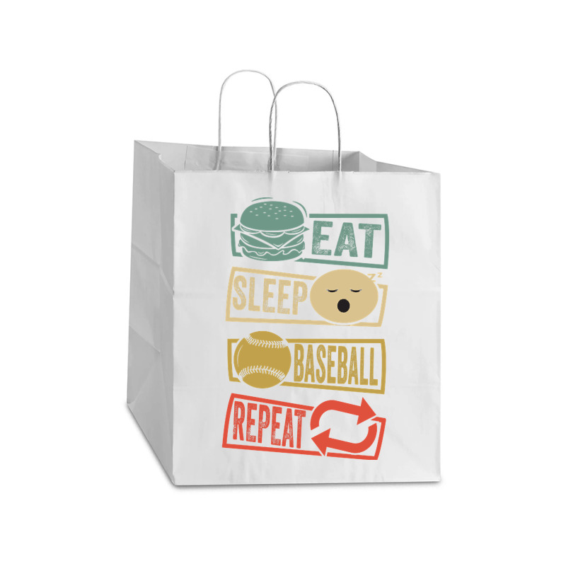 Eat Sleep Baseball Repeat-fzlac Take Out Paper Bag - 14 X 10 X 15 1/2 | Artistshot