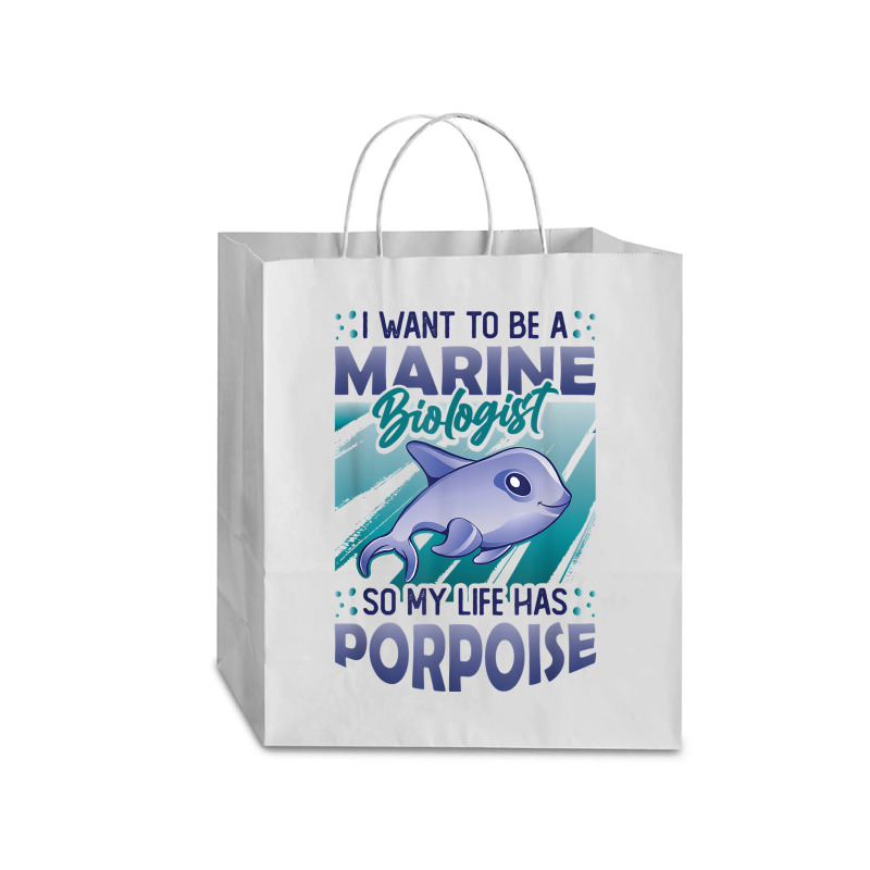 Marine Biologist Life Has Porpoise T Shirt Traveler Paper Bag -13 X 6 X 15 3/4 | Artistshot