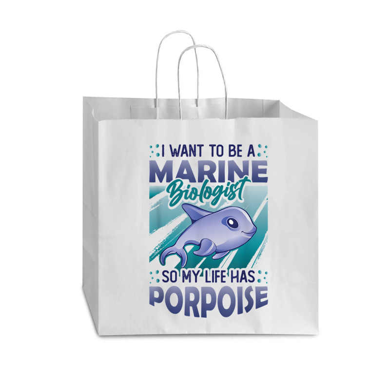 Marine Biologist Life Has Porpoise T Shirt Vogue Paper Bag - 16 X 6 X 12 | Artistshot