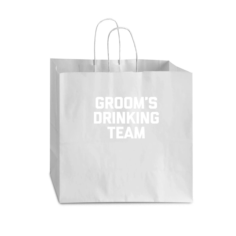 Groom's Drinking Team  Funny Wedding Bachelor Party Vogue Paper Bag - 16 X 6 X 12 | Artistshot