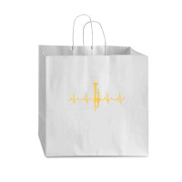 Trumpet Heartbeat T-shirt - Trumpet Player Shirt Vogue Paper Bag - 16 X 6 X 12 | Artistshot