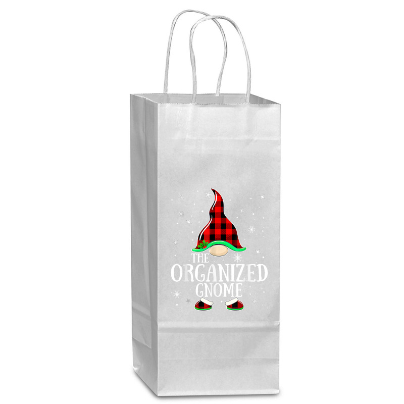 Organized Gnome Buffalo Plaid Matching Family Christmas T Shirt Wine Paper Bag - 5 1/2 X 3 1/4 X 13 | Artistshot