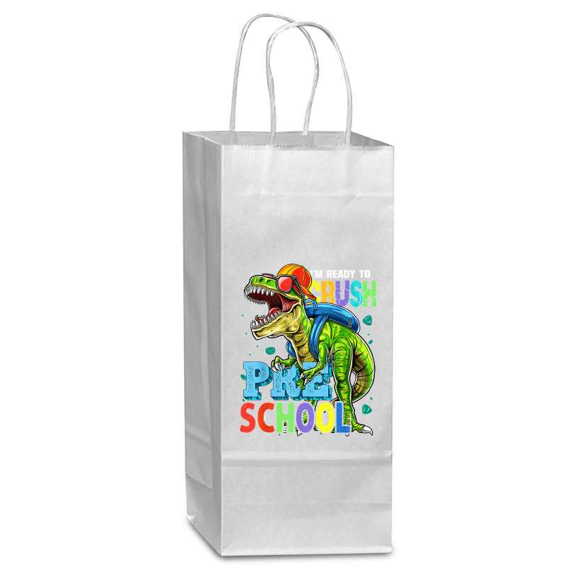 I'm Ready To Crush Preschool Dinosaur Back To School Kids Wine Paper Bag - 5 1/2 x 3 1/4 x 13 by JOSEPHDOMINICWILLIS | Artistshot