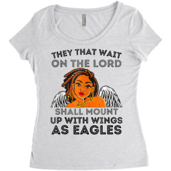 wait on the lord he will renew your strength black women god t shirt Women's Triblend Scoop T-shirt | Artistshot