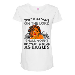 wait on the lord he will renew your strength black women god t shirt Maternity Scoop Neck T-shirt | Artistshot