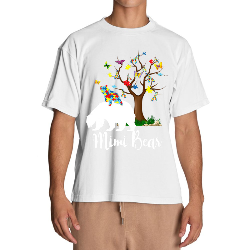 Mimi Bear Autism Awareness Love Support Urban Heavy T-shirt by Michael	Kilburn | Artistshot