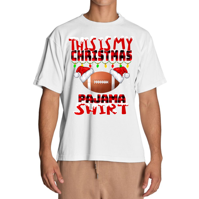 Football This Is My Christmas Pajama Football Xmas Boys Men 377 Urban Heavy T-shirt by permad | Artistshot