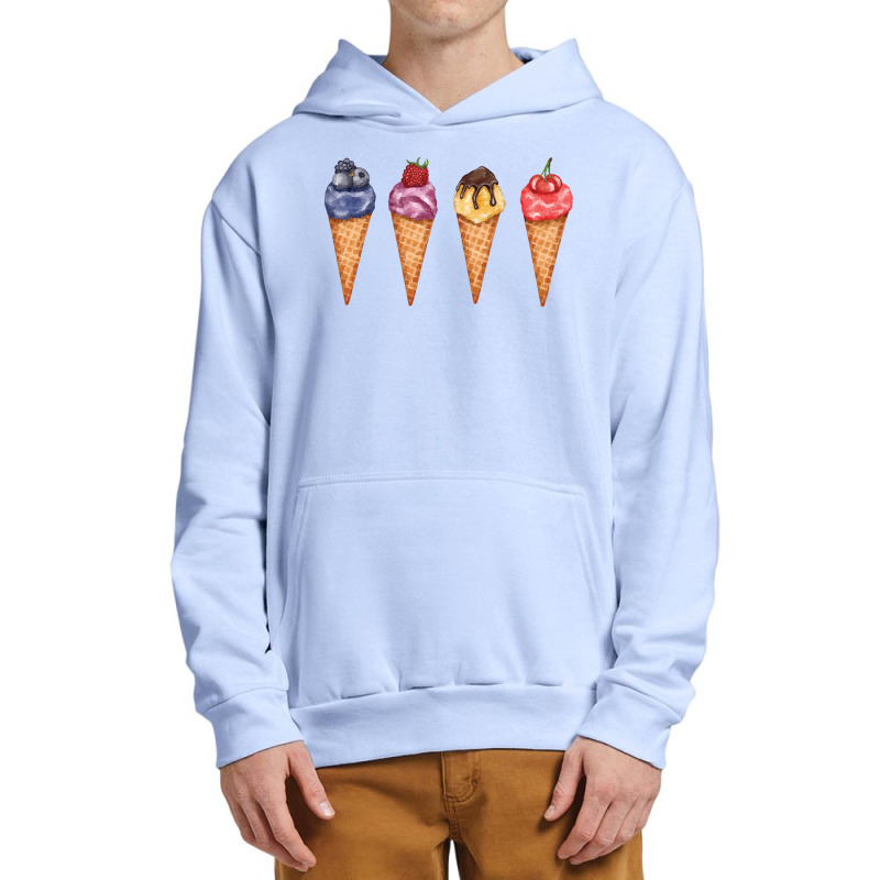 Assorted Ice Cream Cones T  Shirt Assorted Ice Cream Cones Set   Blueb Urban Pullover Hoodie by larkhorse | Artistshot