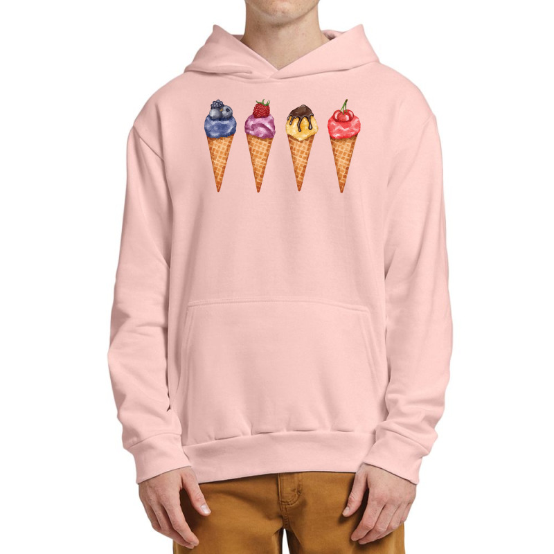 Assorted Ice Cream Cones T  Shirt Assorted Ice Cream Cones Set   Blueb Urban Pullover Hoodie by guillemotmare | Artistshot