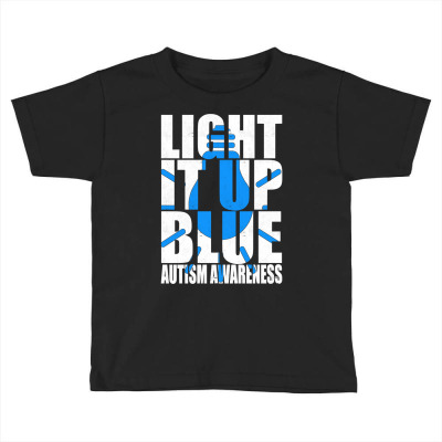 Light It Up Blue Autism Shirt I Wear Blue For Awareness Sweatshirt Toddler T-shirt Designed By Tuelam
