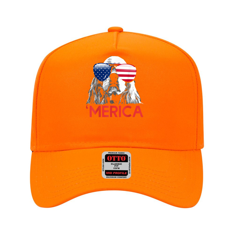 Merica Cocker Spaniel American Flag 4th Of July T Shirt Adjustable Baseball Cap by franceskagilland | Artistshot