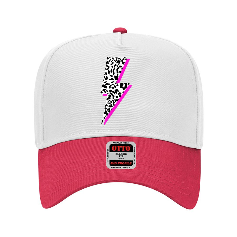 Leopard Lightning Bolt Pink Shadow Cheetah Graphic Print Adjustable Baseball Cap by hadiwarnokudus | Artistshot