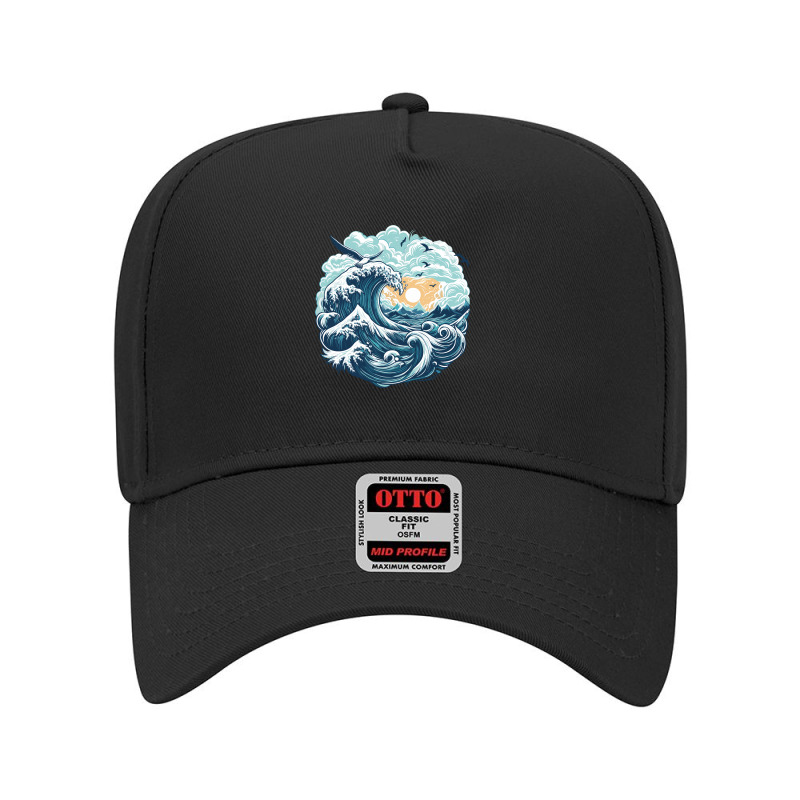 Seagull Wave Adjustable Baseball Cap by katzura | Artistshot