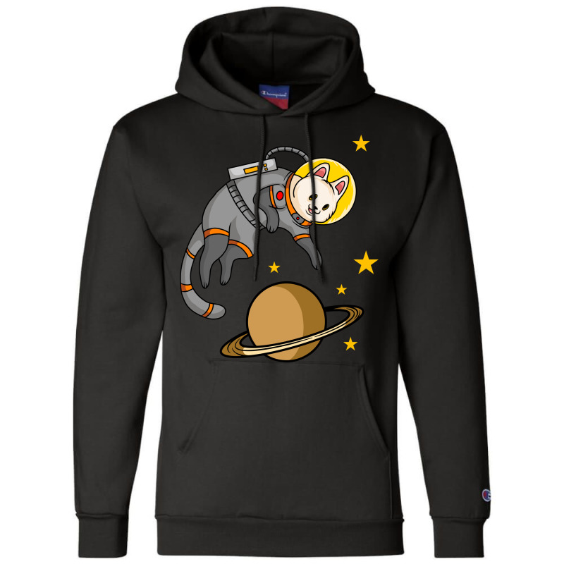 Cat Astronaut Cartoon Champion Hoodie | Artistshot