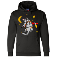 Astronaut Cat Flies Into Space Champion Hoodie | Artistshot