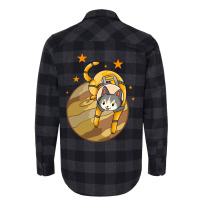 Astronaut Cat Playing With Planet Flannel Shirt | Artistshot