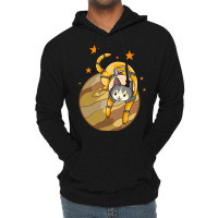 Astronaut Cat Playing With Planet Lightweight Hoodie | Artistshot