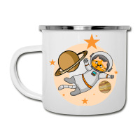 Astronaut Cat Flying In Space Amazed To See Planet Camper Cup | Artistshot