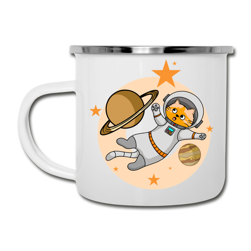 Astronaut Cat Flying In Space Amazed To See Planet Camper Cup | Artistshot