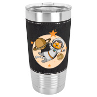 Astronaut Cat Flying In Space Amazed To See Planet Leatherette Tumbler | Artistshot