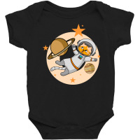 Astronaut Cat Flying In Space Amazed To See Planet Baby Bodysuit | Artistshot