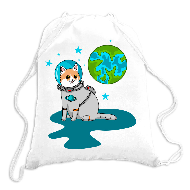 Astronaut Cat Drawstring Bags | Artistshot