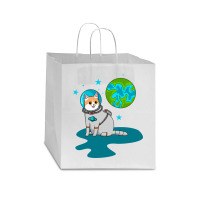 Astronaut Cat Star Paper Bag - 13 X 7 X 13 | Artistshot