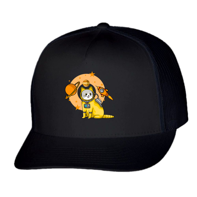 Astronaut Cat Trucker Cap | Artistshot