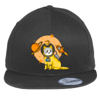 Astronaut Cat Flat Bill Snapback Cap | Artistshot