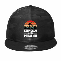 Keep Calm And Pedal On Cycling Camo Snapback | Artistshot