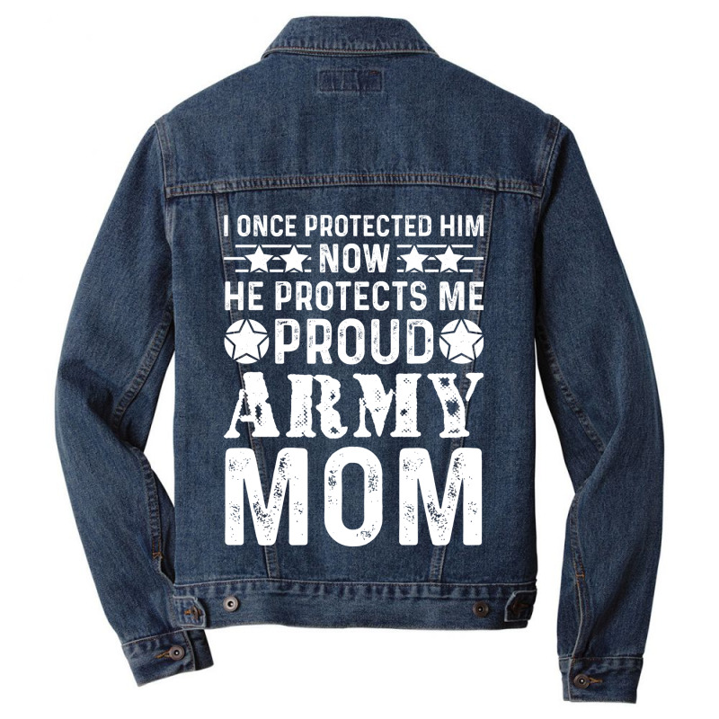 I Once Protected Him Now He Protects Me Proud Army Men Denim Jacket | Artistshot