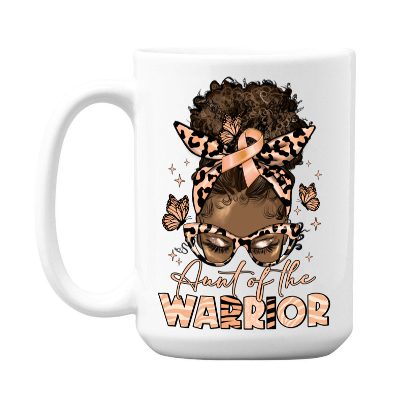 Aunt Of The Warrior Endometrial Cancer 15 Oz Coffee Mug | Artistshot