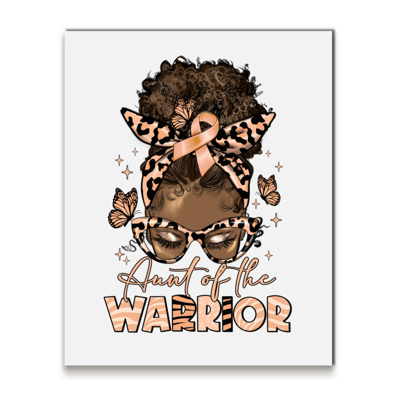 Aunt Of The Warrior Endometrial Cancer Metal Print Vertical | Artistshot