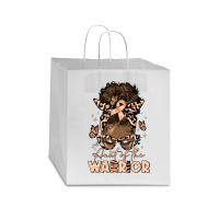 Aunt Of The Warrior Endometrial Cancer Star Paper Bag - 13 X 7 X 13 | Artistshot