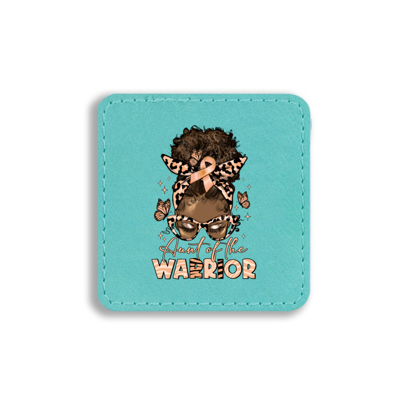 Aunt Of The Warrior Endometrial Cancer Square Leatherette Patch | Artistshot