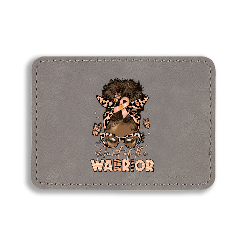 Aunt Of The Warrior Endometrial Cancer Rectangle  Leatherette Patch | Artistshot