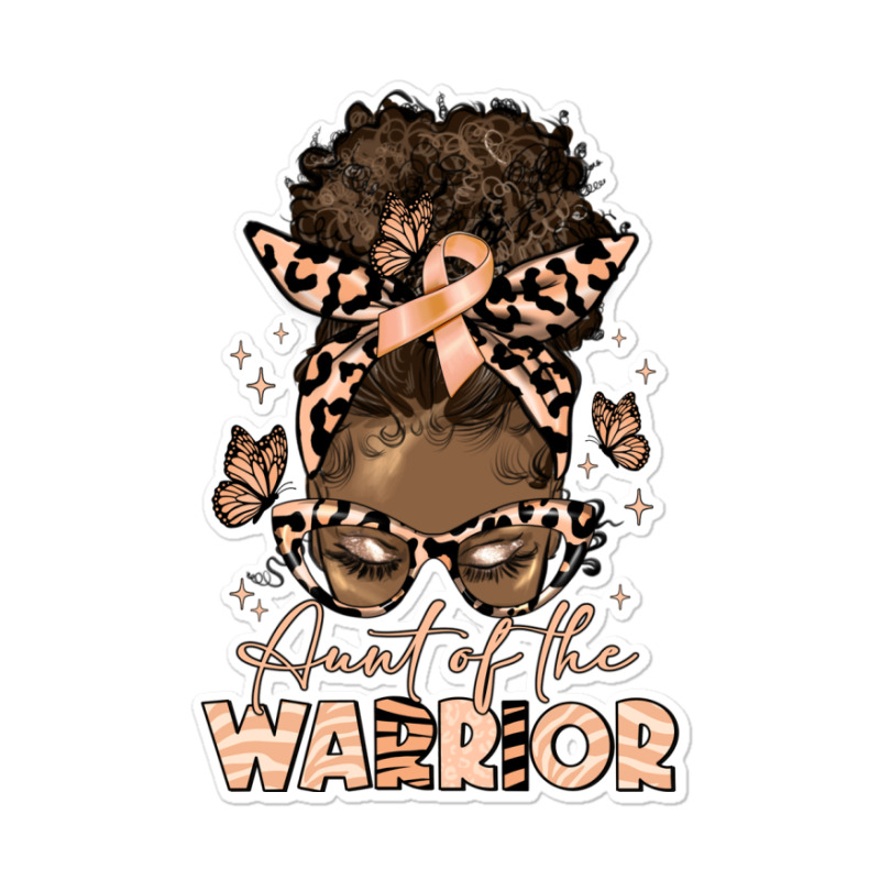 Aunt Of The Warrior Endometrial Cancer Sticker | Artistshot