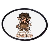 Aunt Of The Warrior Endometrial Cancer Oval Patch | Artistshot