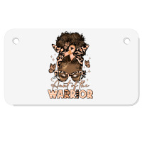 Aunt Of The Warrior Endometrial Cancer Motorcycle License Plate | Artistshot