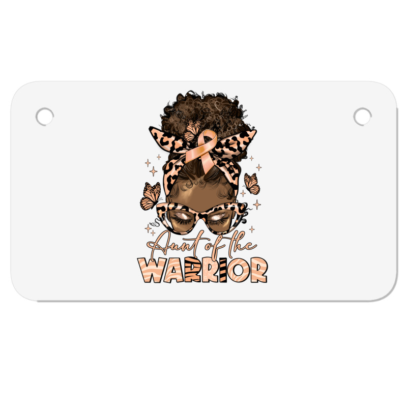 Aunt Of The Warrior Endometrial Cancer Motorcycle License Plate | Artistshot