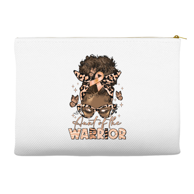 Aunt Of The Warrior Endometrial Cancer Accessory Pouches | Artistshot