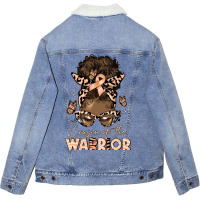 Cousin Of The Warrior Endometrial Cancer Unisex Sherpa-lined Denim Jacket | Artistshot